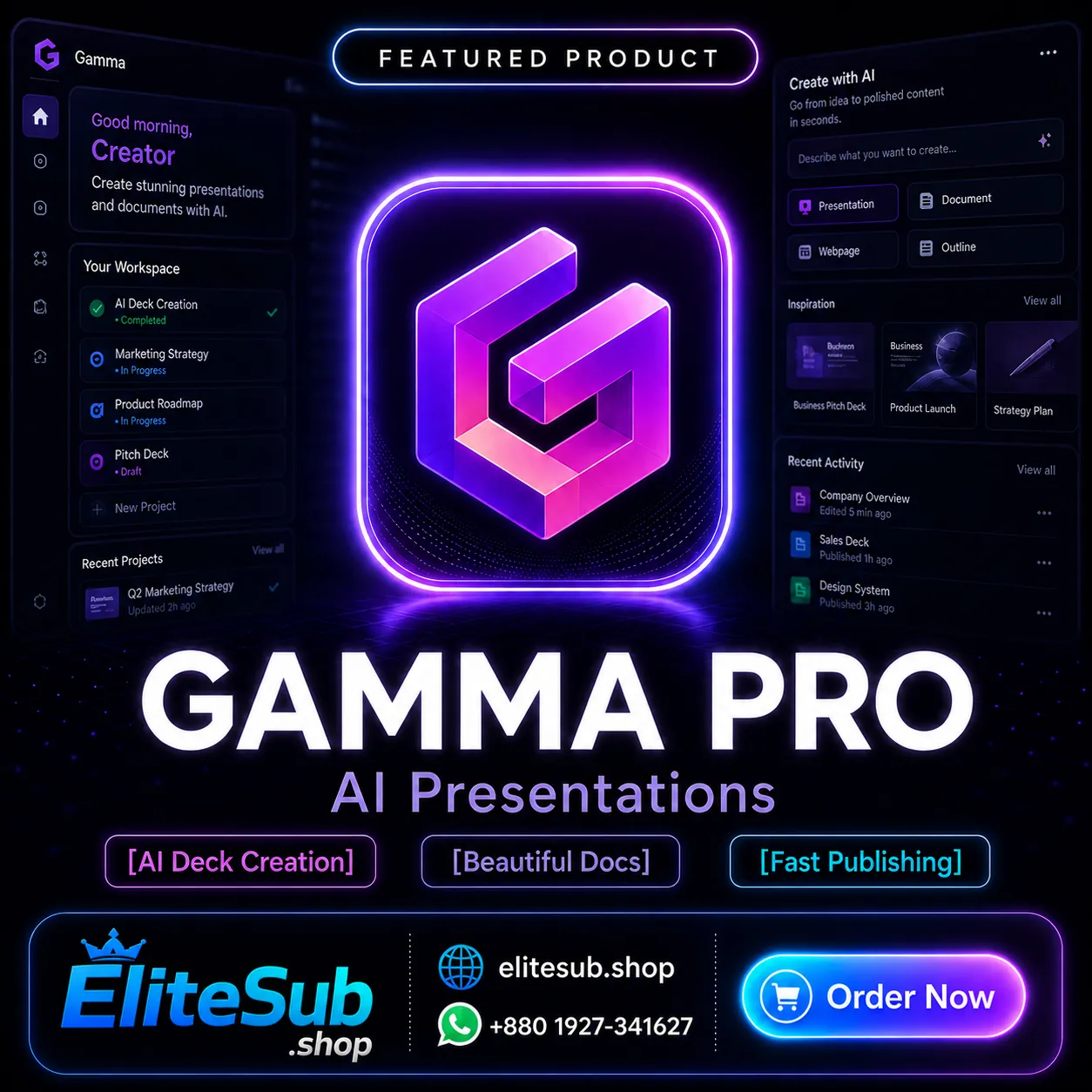 Gamma Pro - AI Presentation & Website Creator