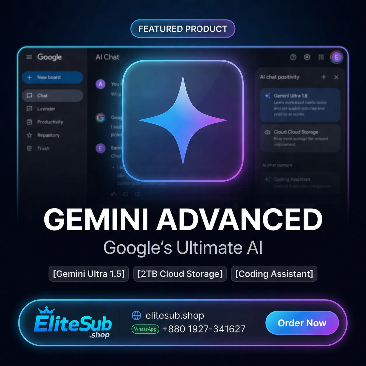 Gemini Advanced (1 Year Premium Subscription) - Google One AI Premium