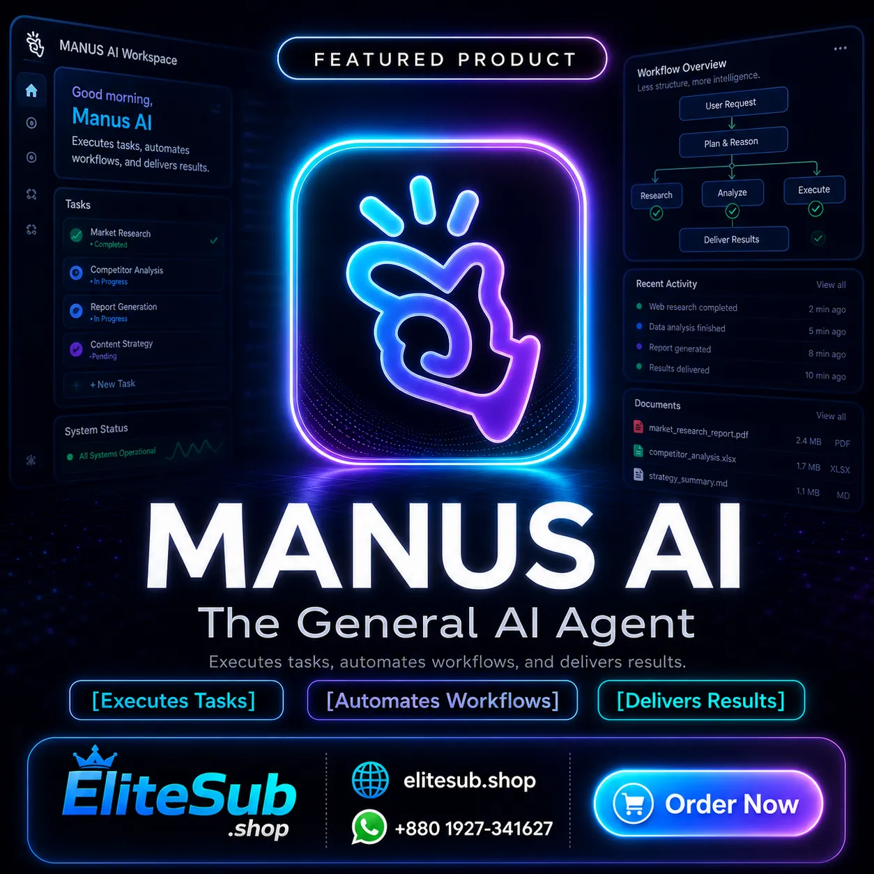 Manus AI Premium - 12 Month Full Access Subscription